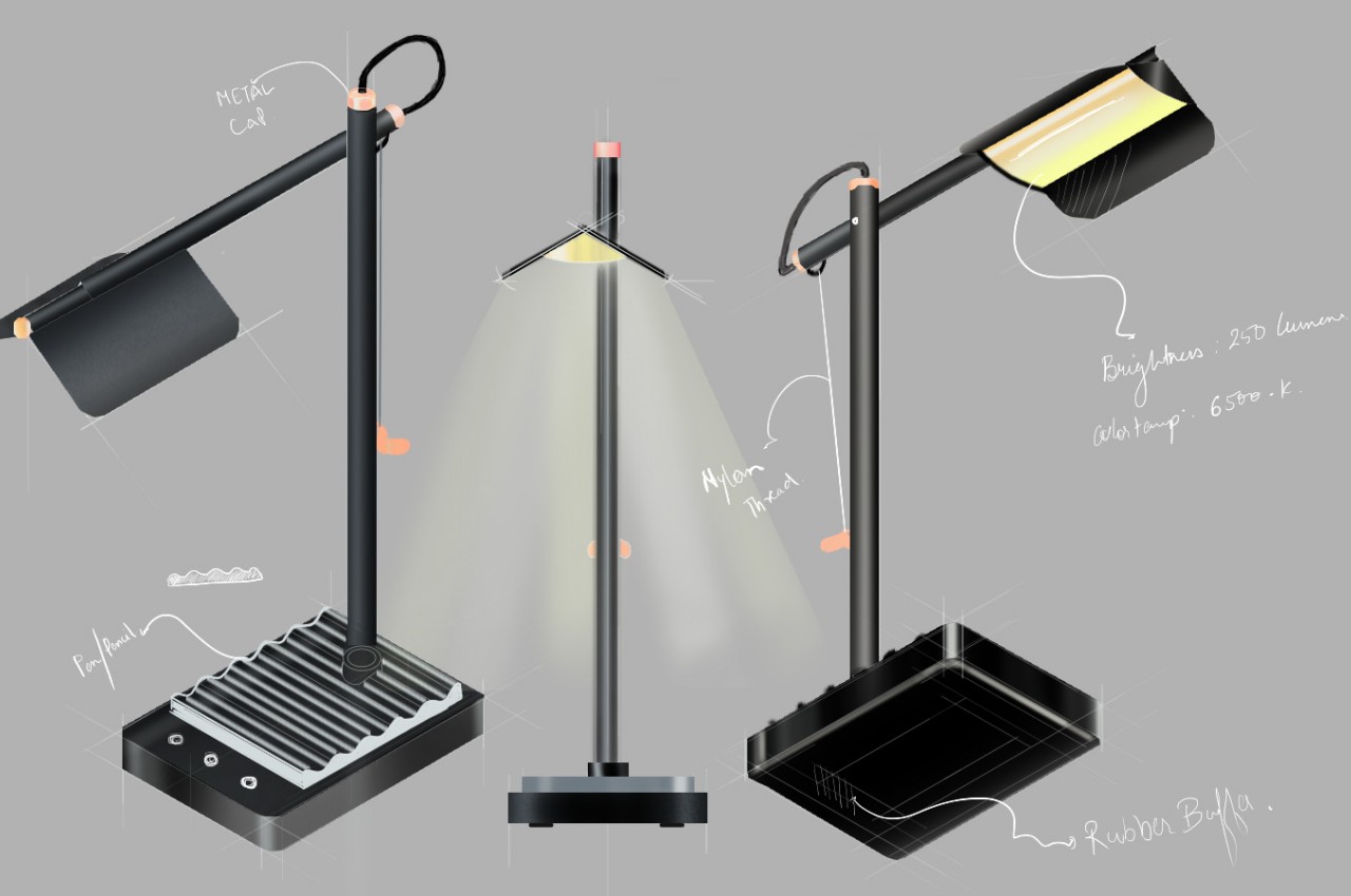 Quelle desk lamp concept has a simplicity that belies its sophisticated design