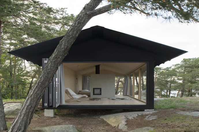 This idyllic cabin on a Swedish island perfectly represents minimalist Nordic architecture