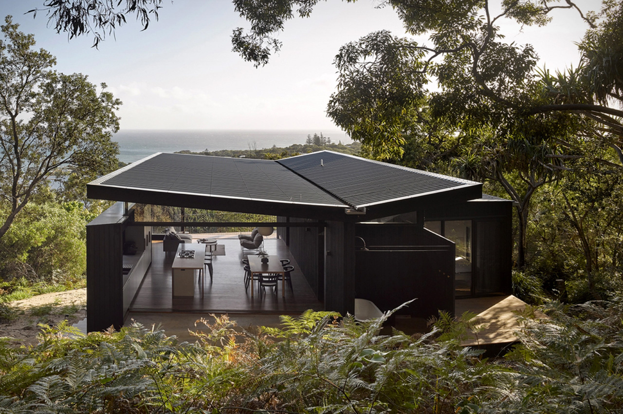 #This charred timber beach house on an Australian island is inspired by local campsites