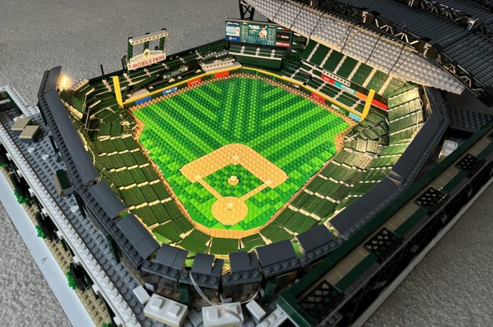 DIYer builds intricate LEGO T-Mobile Park stadium with his little daughter