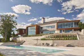 This contemporary + traditional cedar-clad home in Nova Scotia celebrates the site’s nautical history