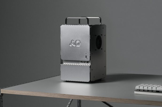 teenage engineering desktop PC case exudes raw power with a retro-futuristic vibe