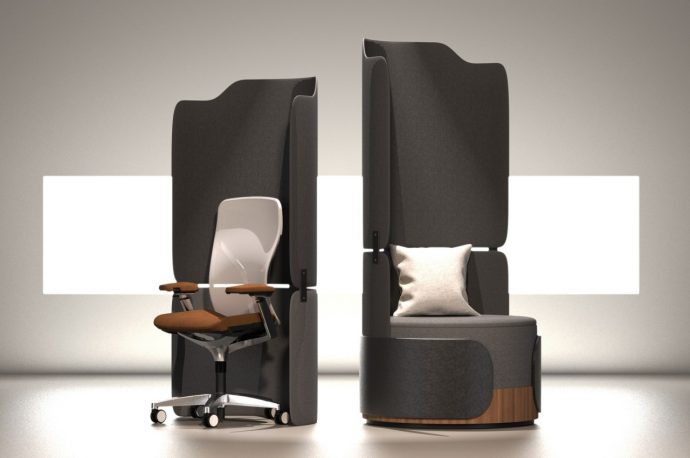 This modular lounge chair brings some of the comforts of home to the office
