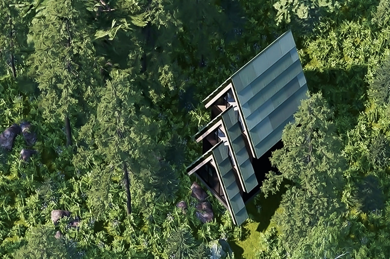 This pine-shaped treehouse provides picturesque views of the Italian Alps