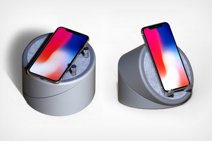 This rotating charging dock for your smartphone also has a built-in Bluetooth speaker