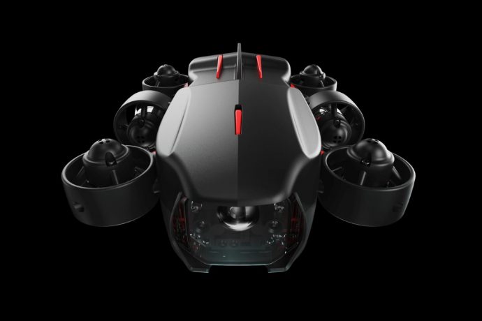This underwater drone uses 6 propellers to freely move in any direction