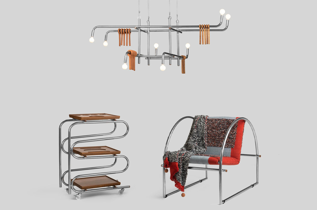#This collection of curved furniture and lighting is inspired by Latin playgrounds