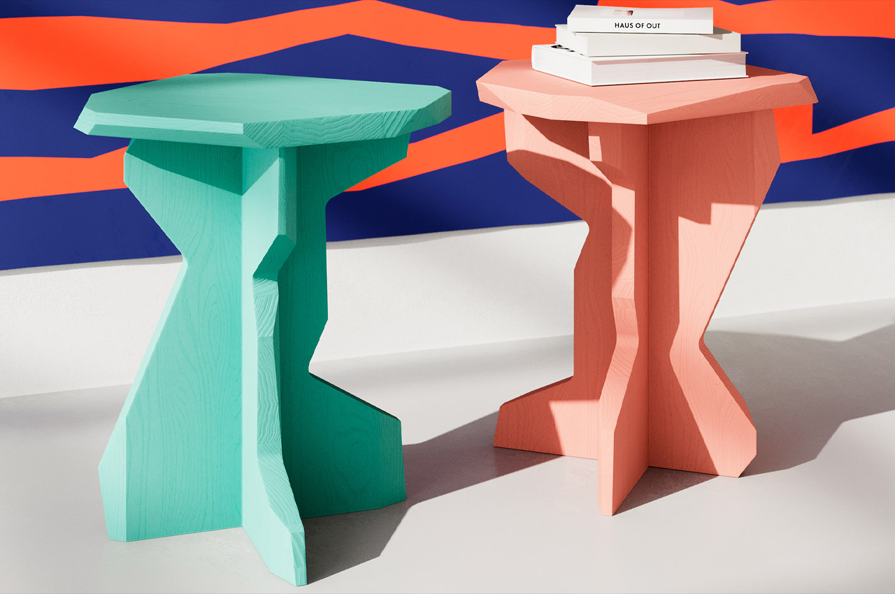 #This sculptural multifunctional stool is made from wood but looks like it’s carved from stone