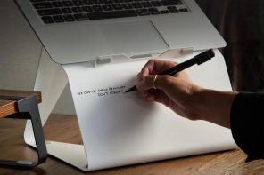 FluidStance Lift laptop stand has a whiteboard to also raise your productivity