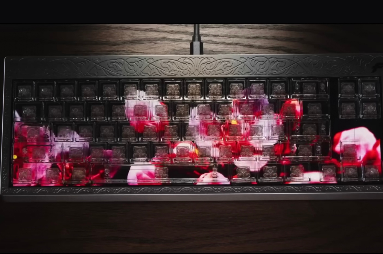 #This glass mechanical keyboard boasts of animated, interactive designs underneath