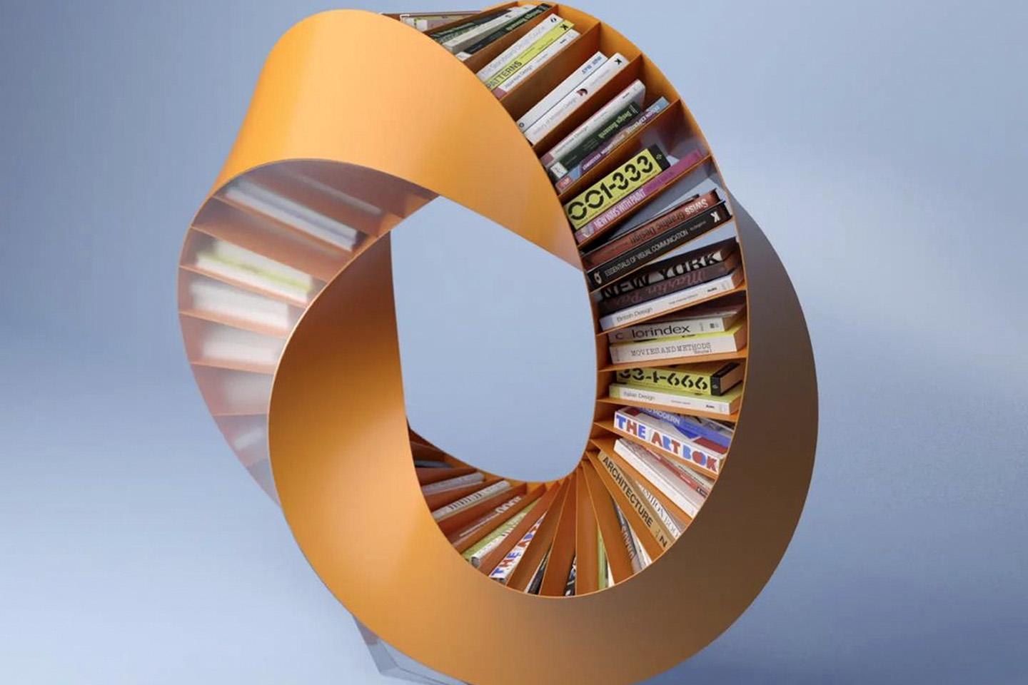 #This twisting sculptural furniture design provides a new identity to conventional bookshelves