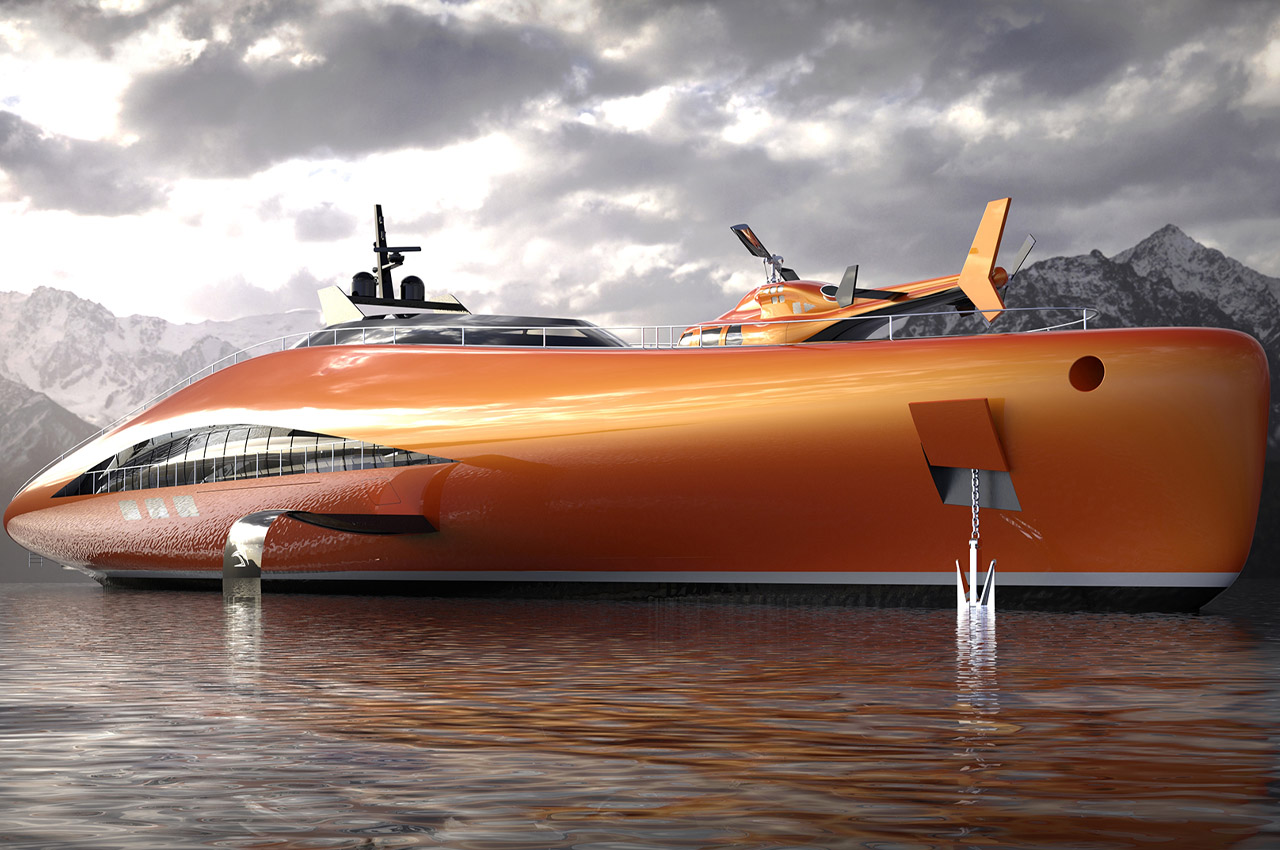 Lazzarini Design’s carbon composite superyacht glides over water at dizzying speeds