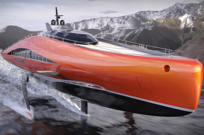 Lazzarini Design’s carbon composite superyacht glides over water at dizzying speeds
