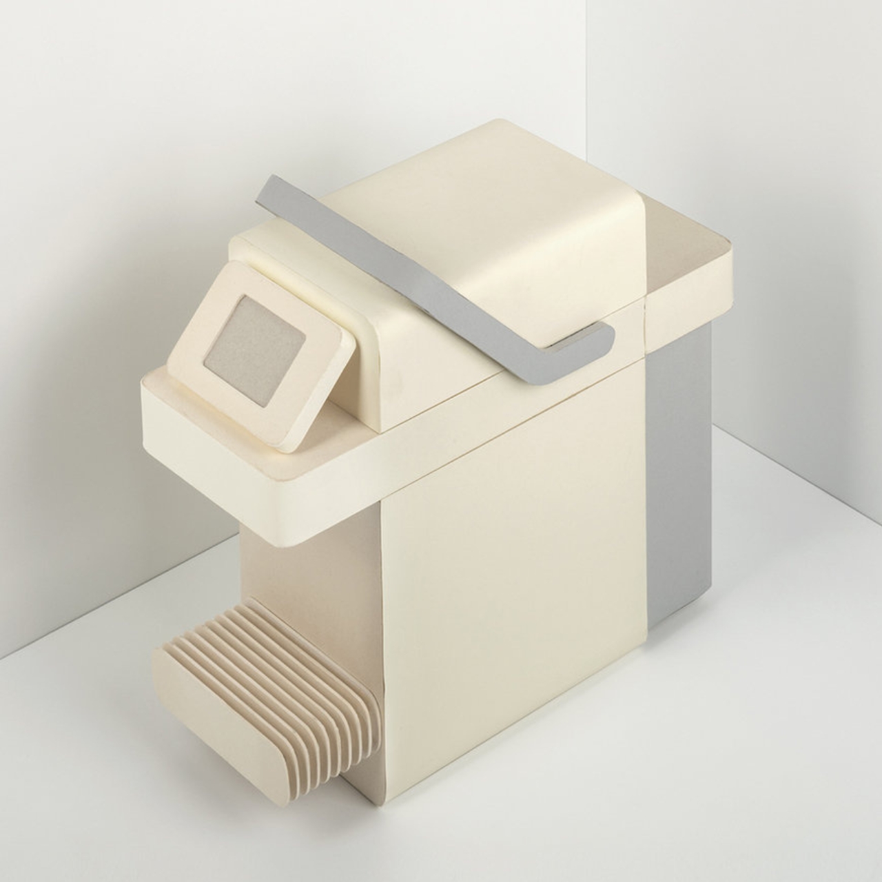 Minimalist coffee machine concept gives off brutalist design vibes