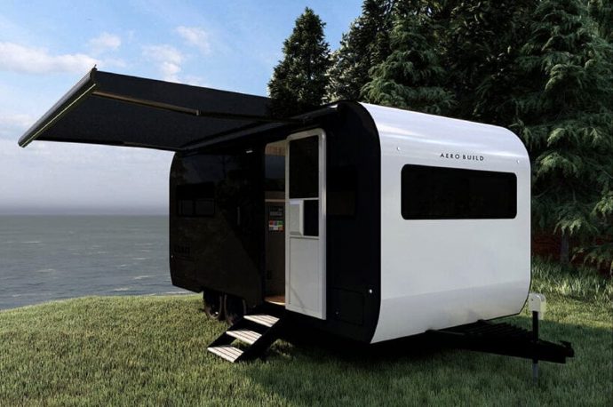 This futuristic tiny electric RV has been insulated with sheep wool on the inside
