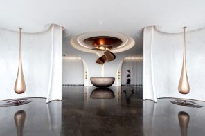 The sales building for this business conglomerate looks like it was designed by AI