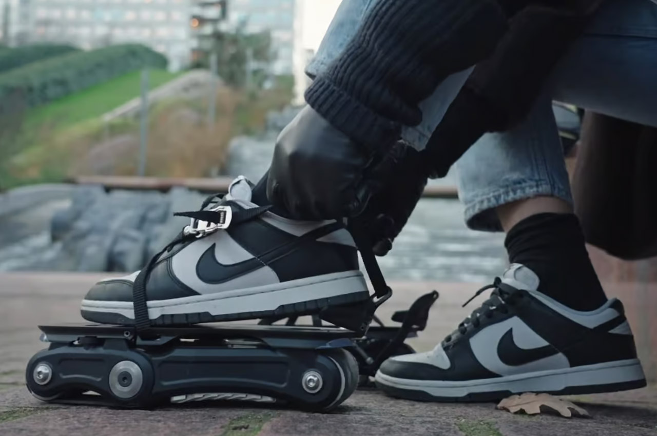 These smart roller skates lend you superhuman walking power using conveyor belt tracks