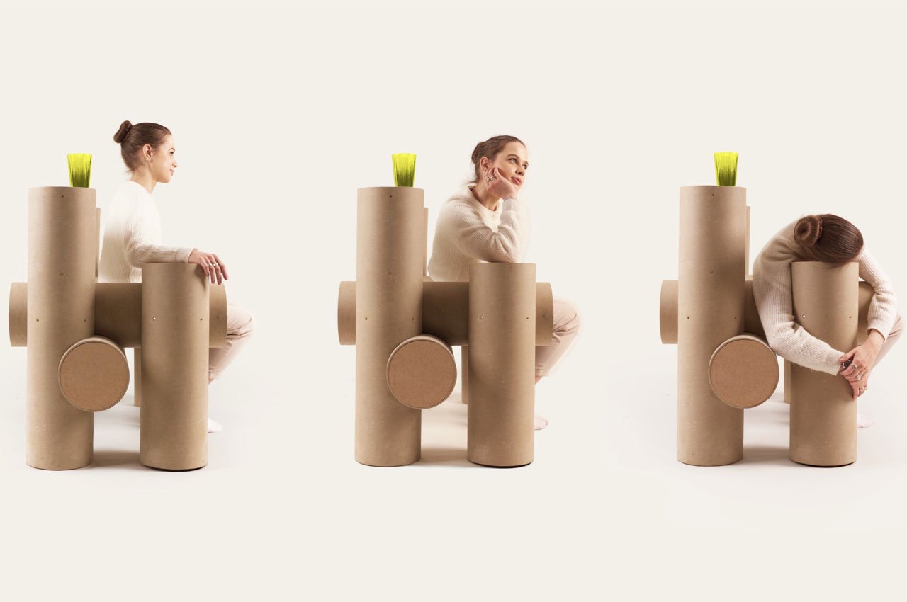 This simplistic wooden chair imagines a future Google that has gone back to nature