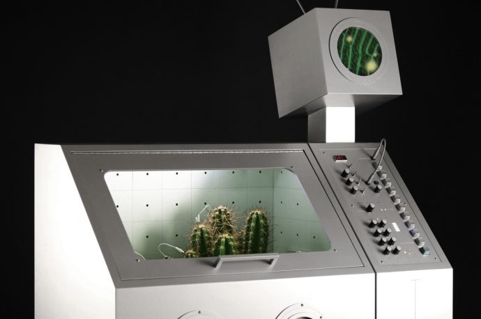 This strange-looking plant box uses science to create eerie music