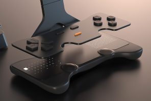 This ultra-thin gaming controller boasts magnetically attachable button layer