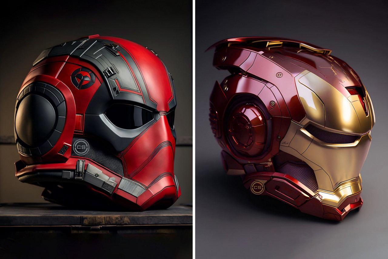 Black Iron Man Motorcycle Helmet