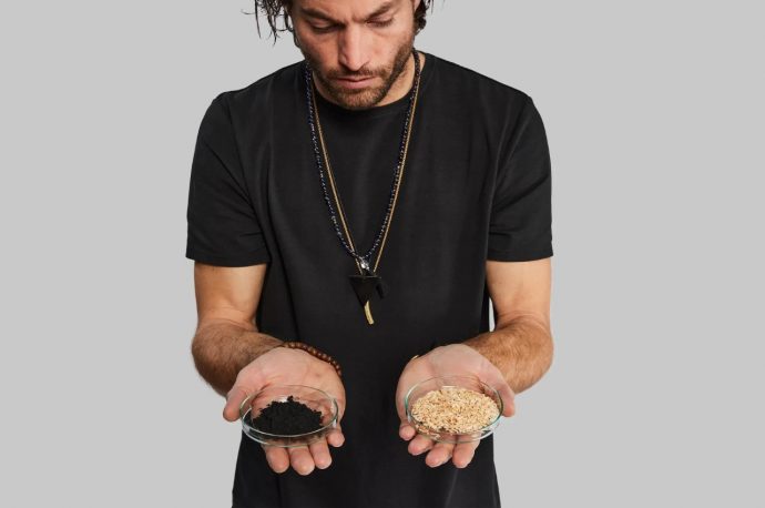 The first wooden t-shirt by Vollebak is painted with the cleanest black ink derived from wood waste