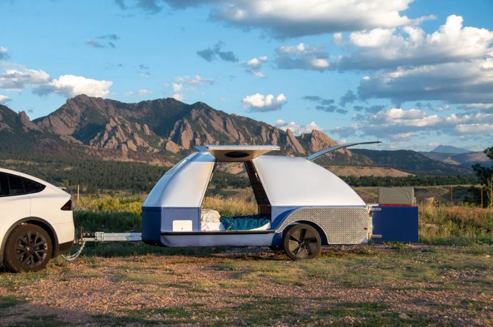 Colorado company’s family teardrop trailer is a power bank for your EV