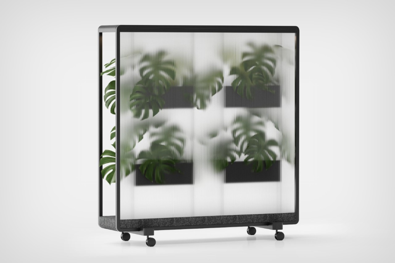 #Plant-shelf with textured glass helps add greenery and a sense of mystique to your interior space