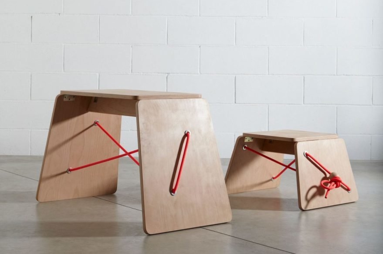 #Minimalist school furniture uses rope for an easy-to-assemble structure