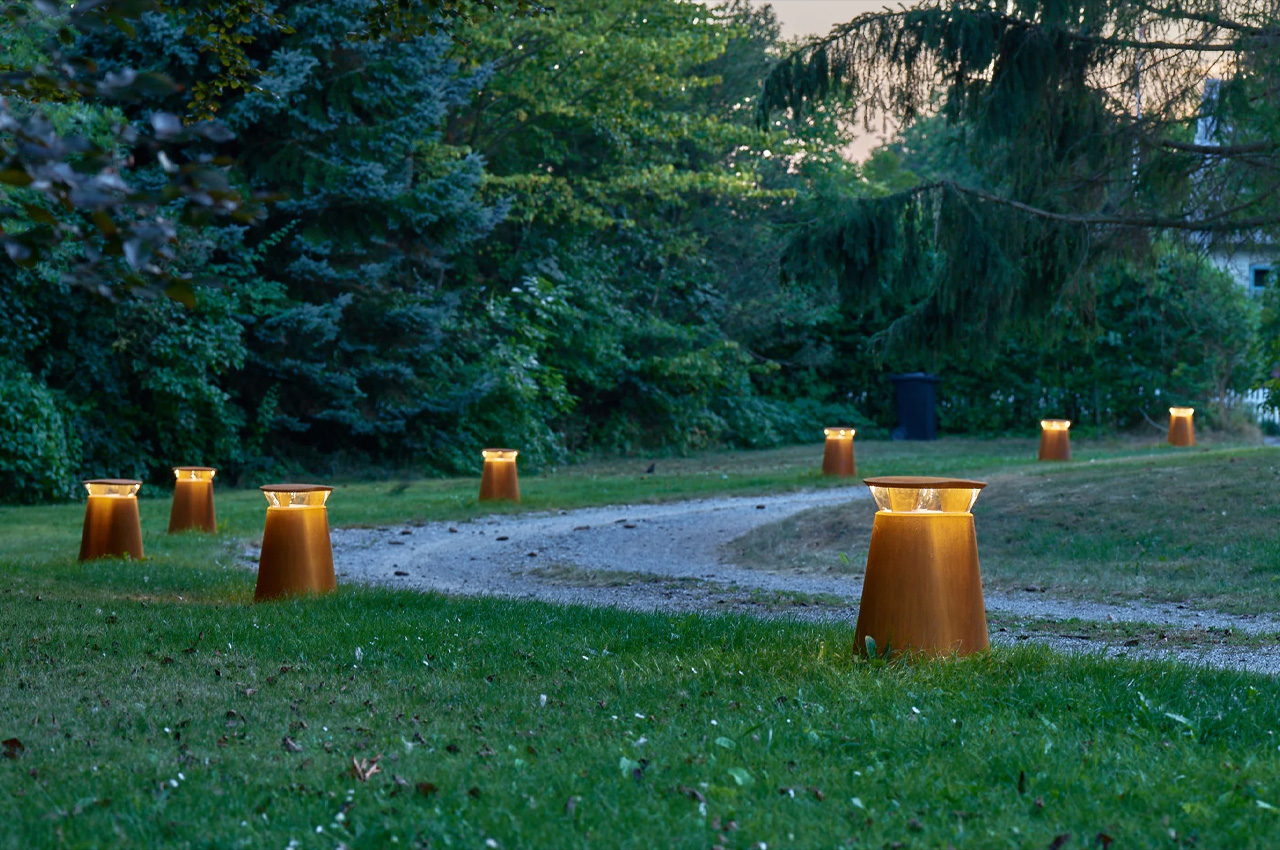 #This curvy + stumpy outdoor lighting design aims to reduce light pollution on a Danish island