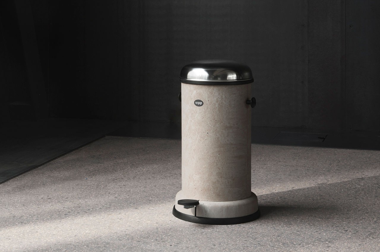 #This beautiful recycled trash can is a fitting descendant of the Vipp Pedal Bin