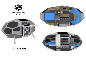Dreadnort POD is a capable multi-utility travel trailer, portable office with a gullwing door