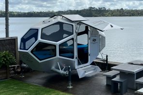 Dreadnort POD is a capable multi-utility travel trailer, portable office with a gullwing door