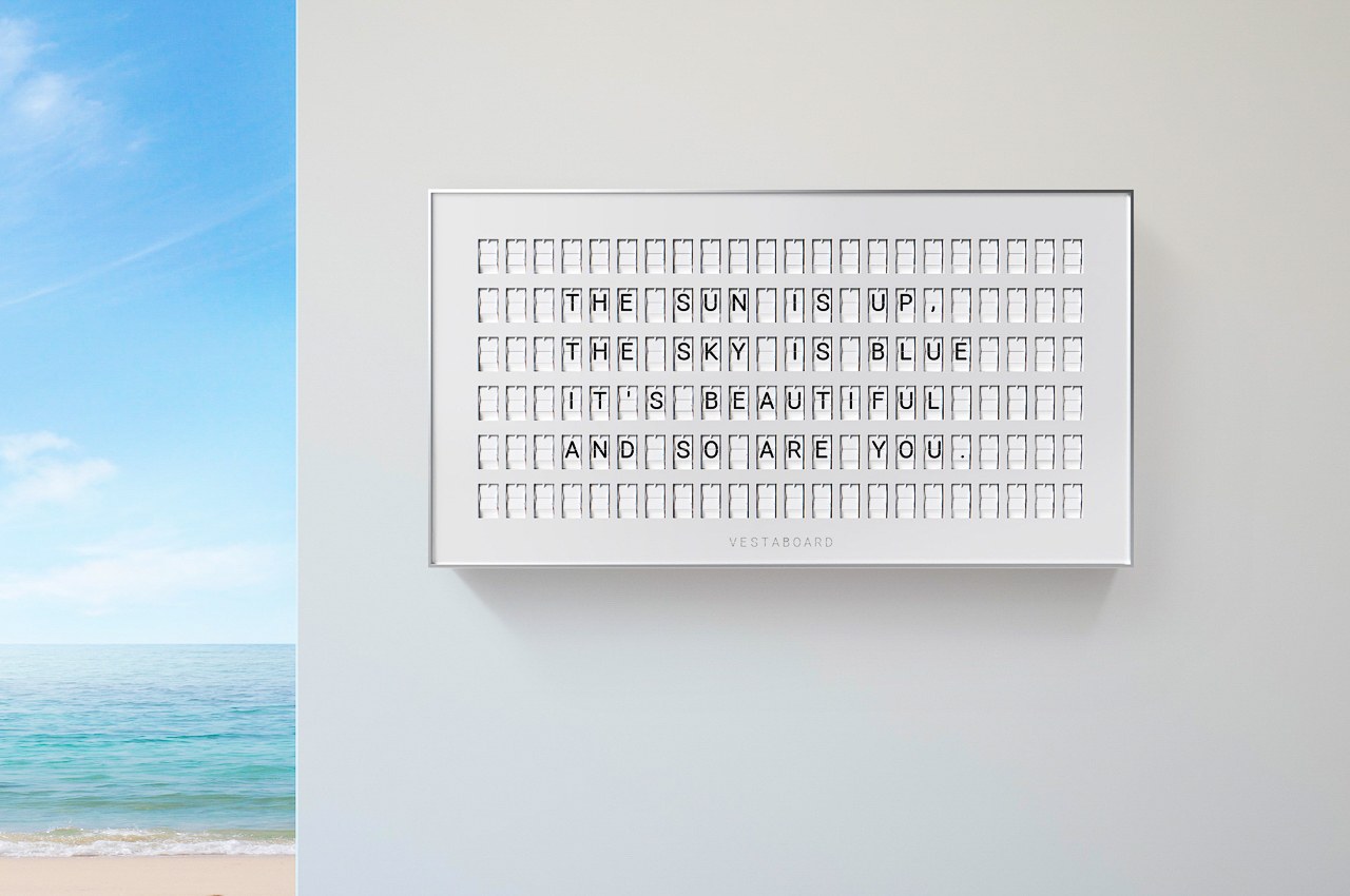  Vestaboard Message Board - Limited Edition White - Inspire From  Anywhere With The Beautiful 42” Split-Flap Display : Office Products