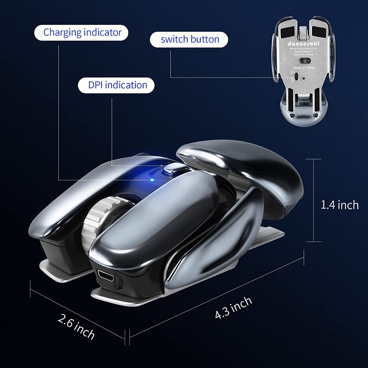 Biofuturistic wireless mouse was designed to perfectly complement your edgy gaming PC setup
