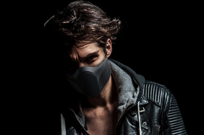 K-Guard Lab face protector concept for bikers, athletes, and workers gives off a cyberpunk vibe