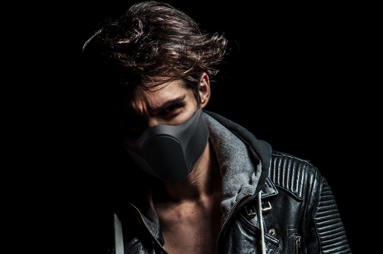 #Face protector concept for bikers, athletes, and workers gives off a cyberpunk vibe