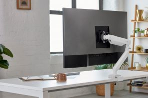 This flexible high-load monitor arm can support a wide range of screens + provide the perfect ergonomic position
