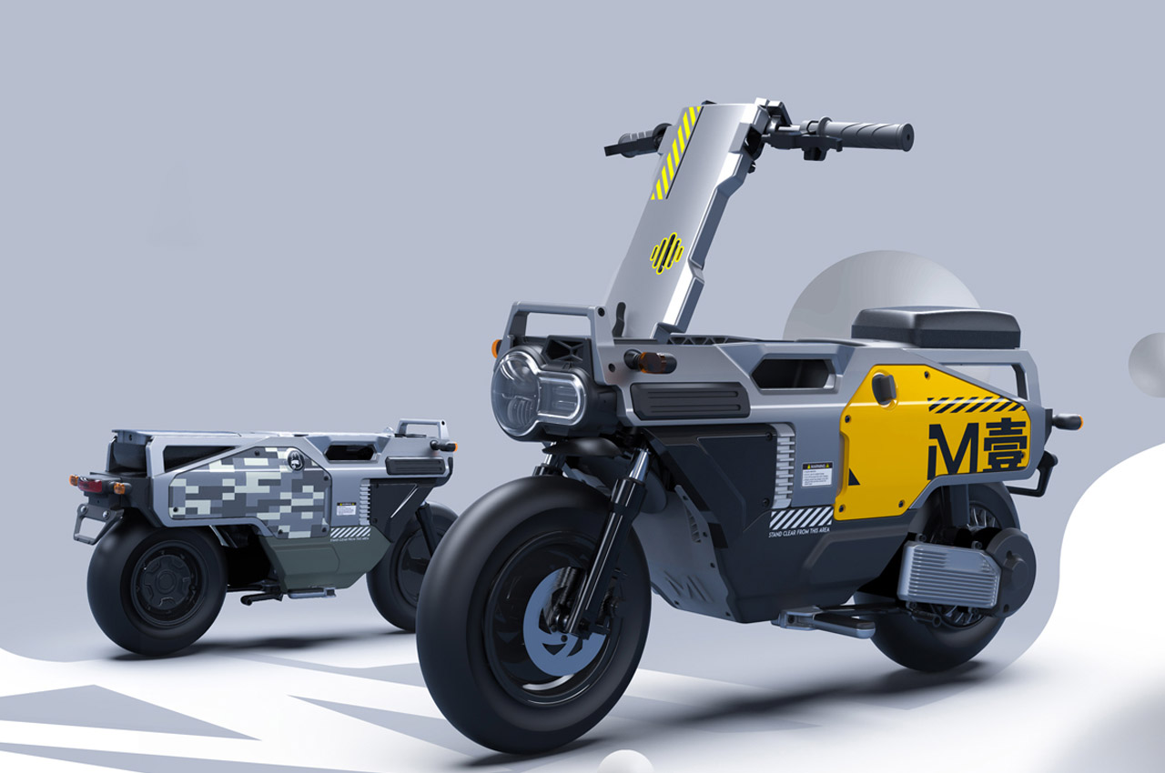 #Fully-electric M One electric moped folds into its frame, easily fits in the boot of your car