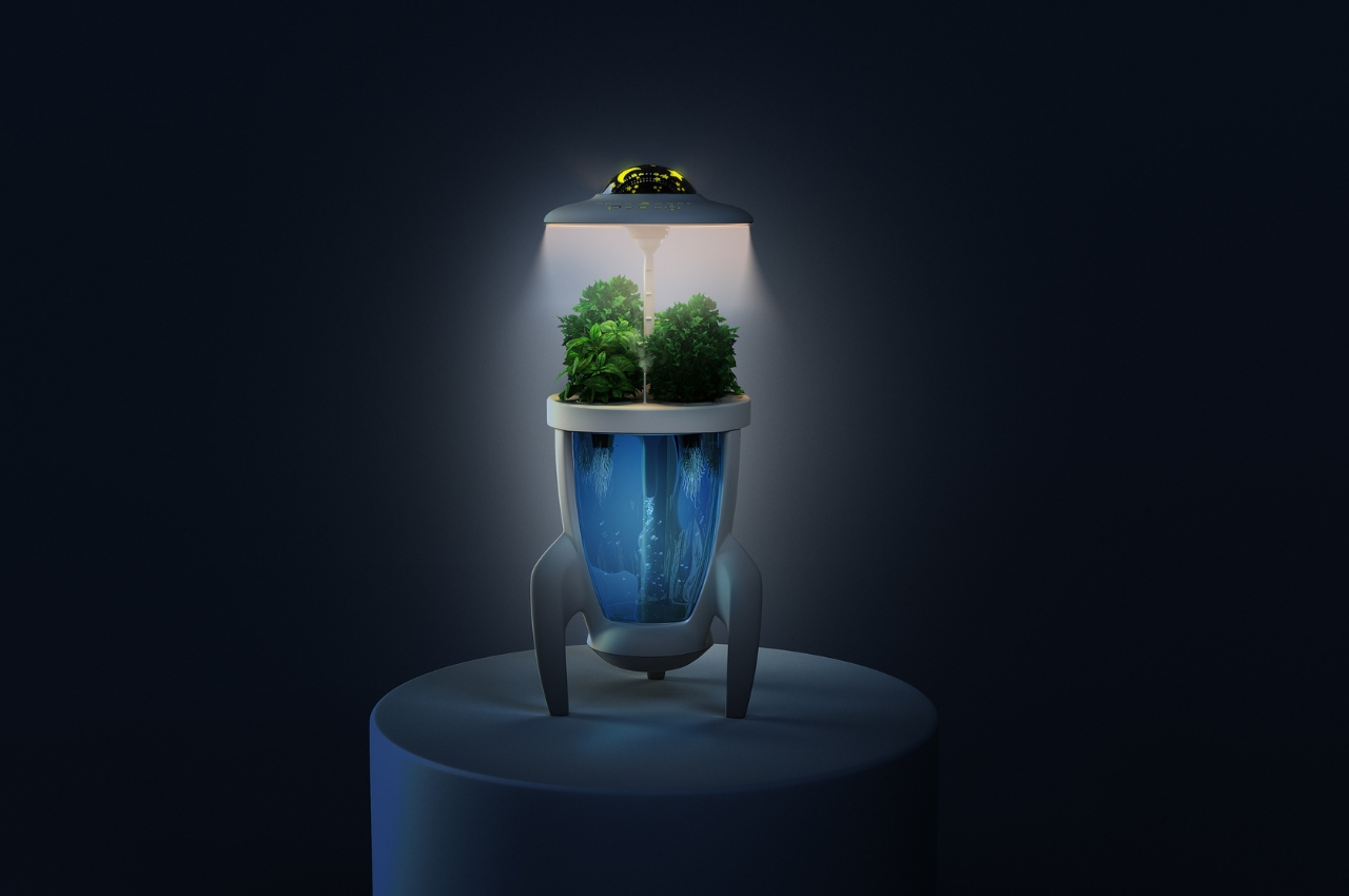2-in-1 hydroponics device and night light helps kids appreciate plants and nature