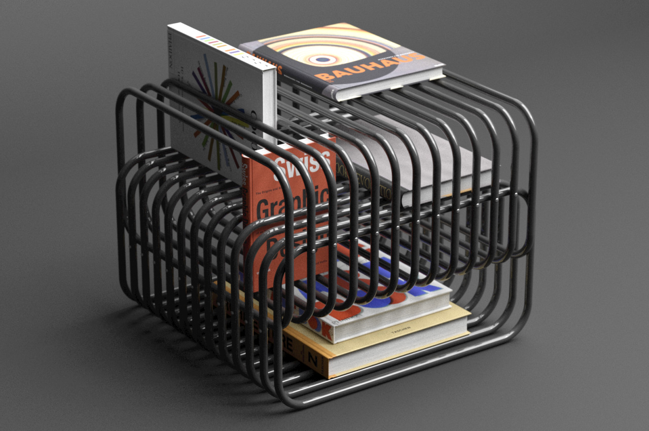 #Magazine rack concept defies common sense with intersecting tubes to hold your books