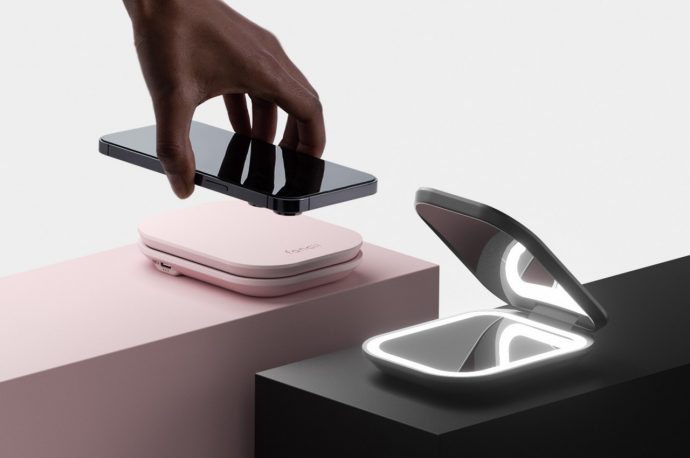 Sustainable wireless power bank is also a compact mirror in disguise