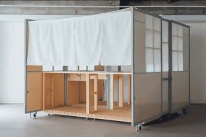 This portable Japanese store uses an easy-to-use DIY design to easily create minimal stores