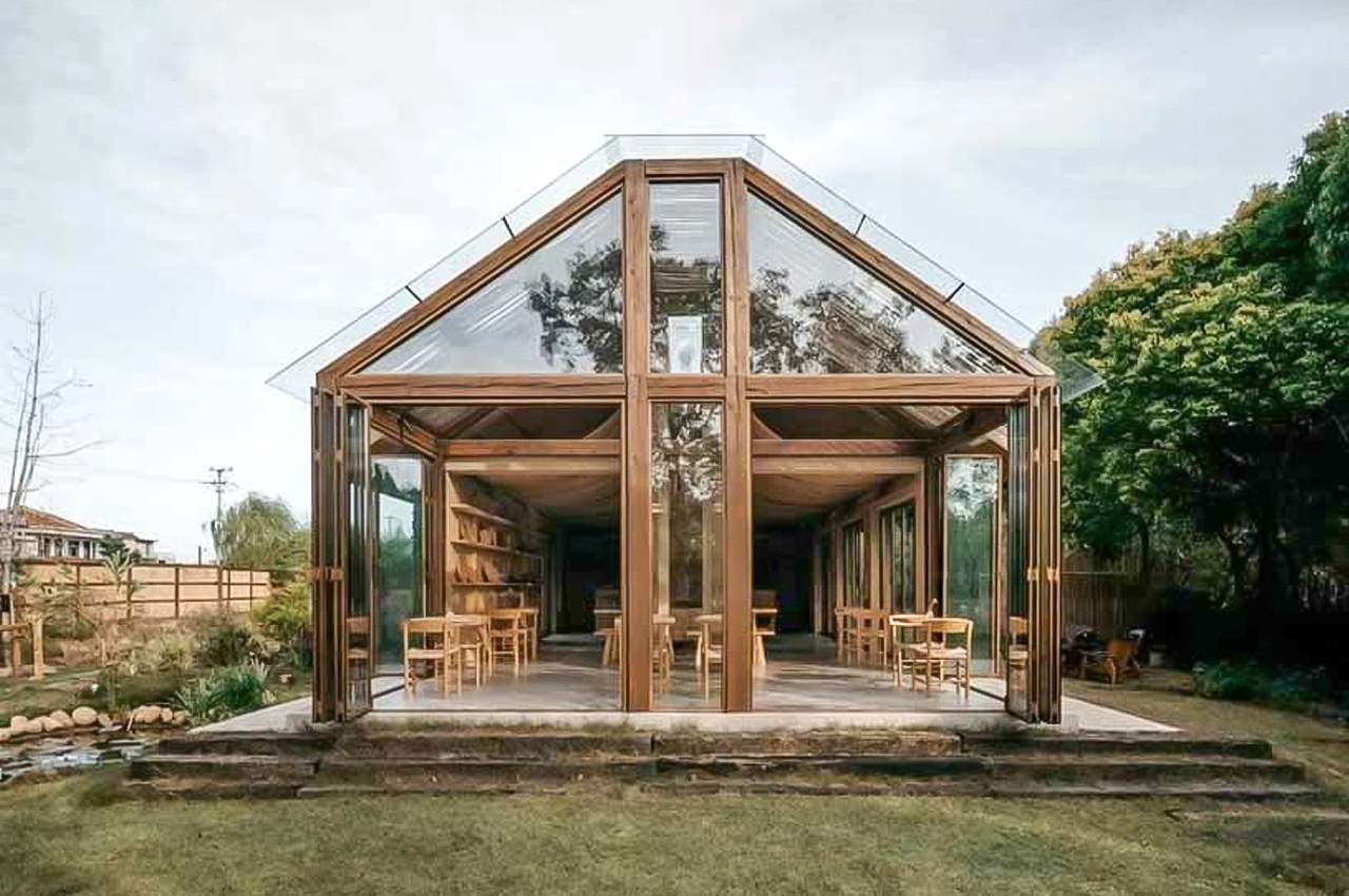 This quaint hostel in Shanghai was built using recycled red bricks, natural clay, and reed bundles