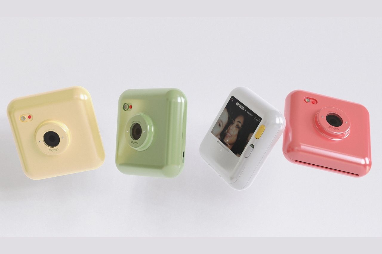 Toy camera design prints outlines of your photos on thermal paper for you to fill colour