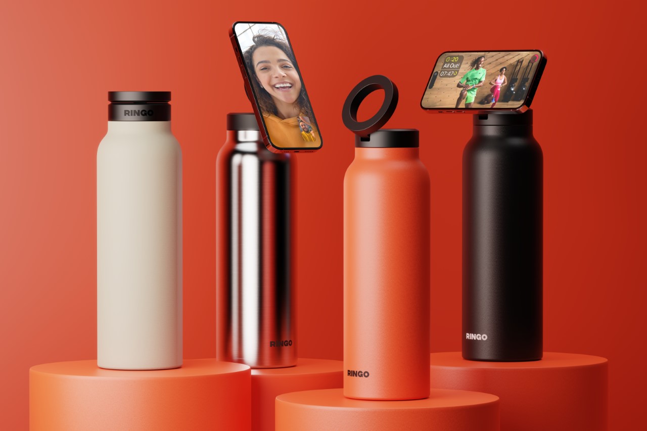 MagSafe iPhone Stand Meets Travel Bottle: This genius design gives you a tripod in your water bottle