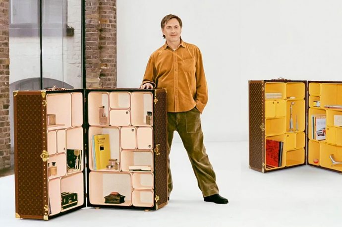Marc Newson’s Cabinet of Curiosities turns Louis Vuitton trunk into display shelves