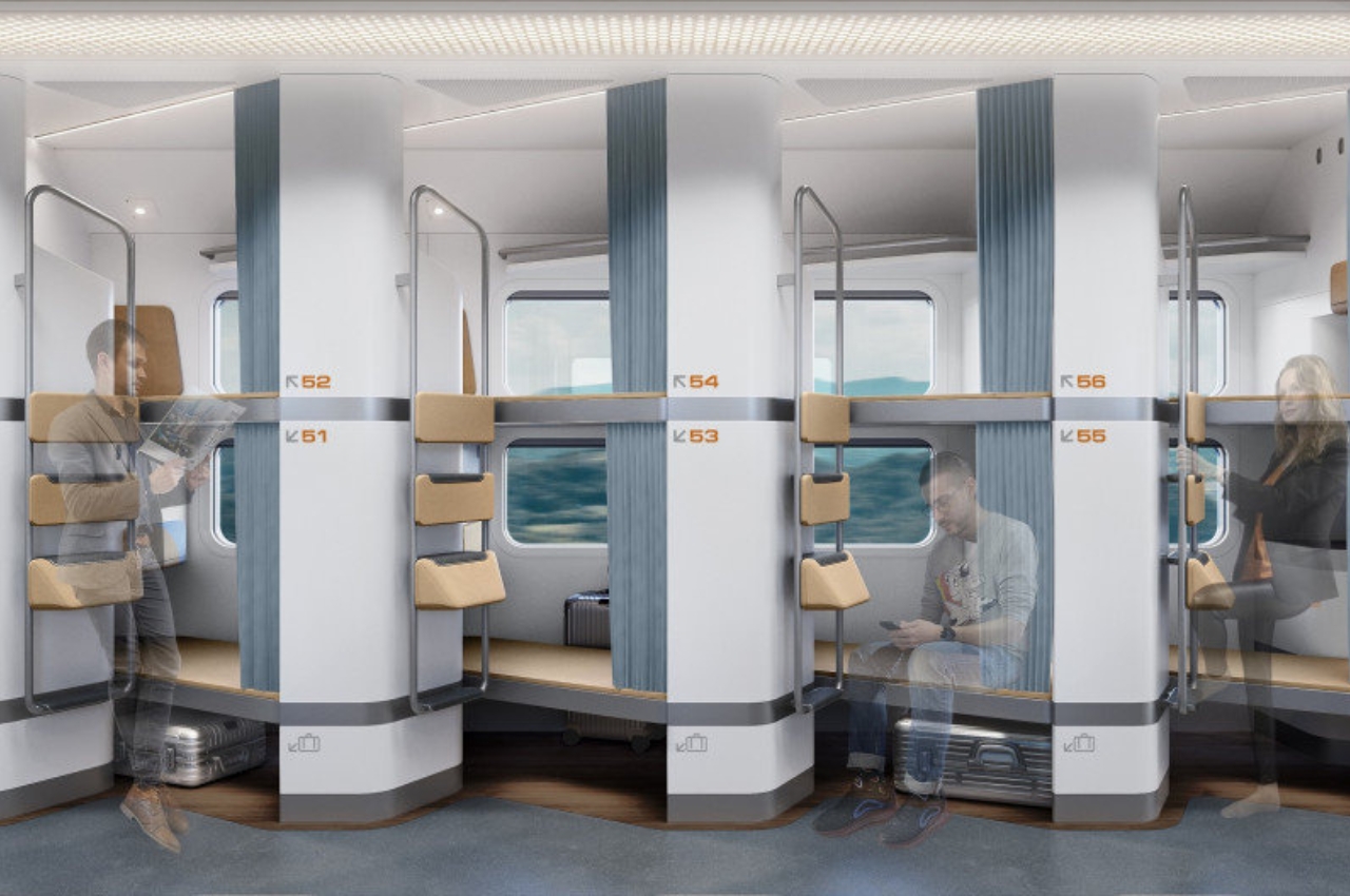 #Diagonal sleeper car design is an innovative solution to increase comfort and space on an overnight train