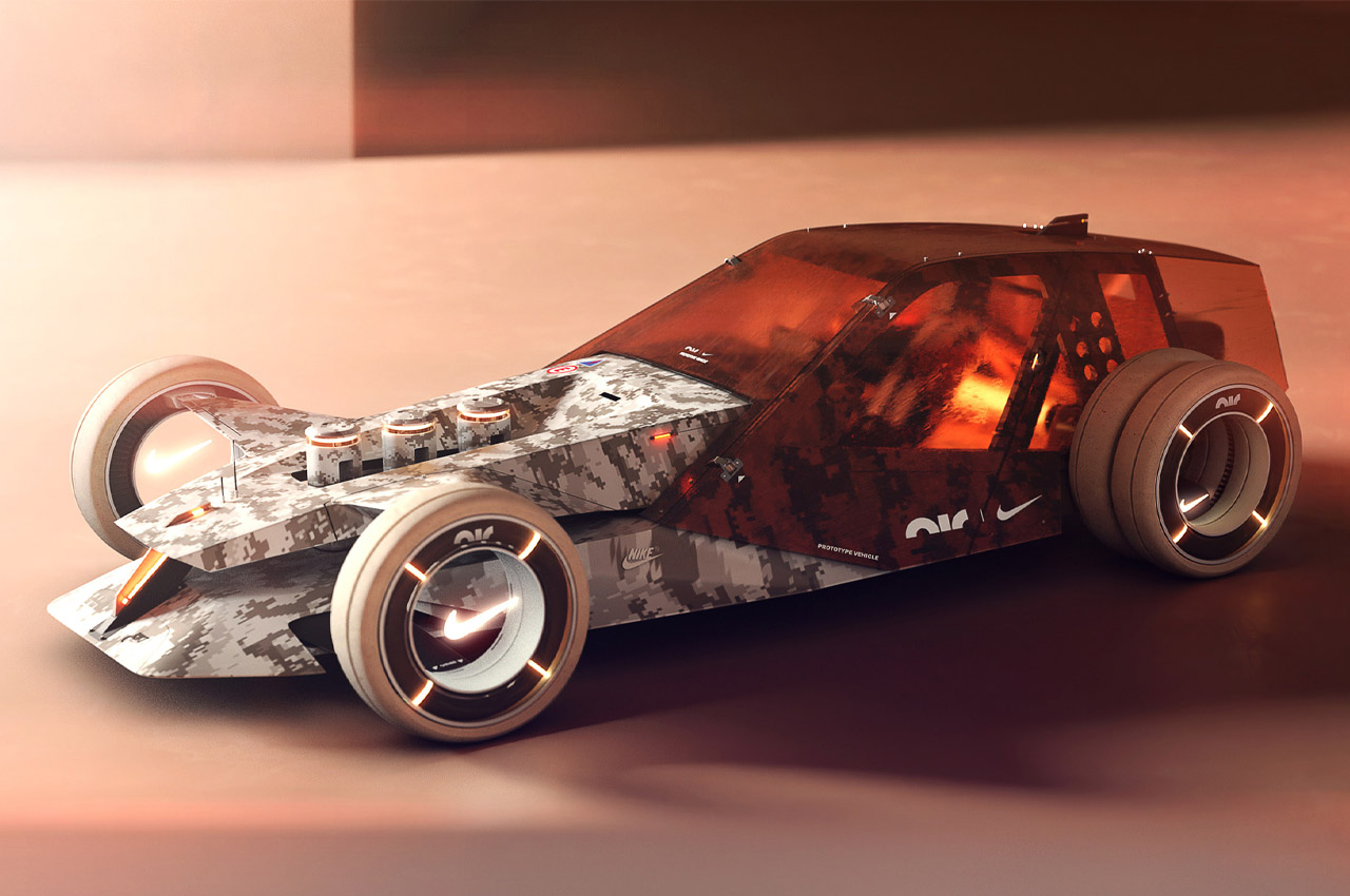 This Nike hot rod concept radiates Air Max vibe covered in camouflage-patterned skin - Yanko Design