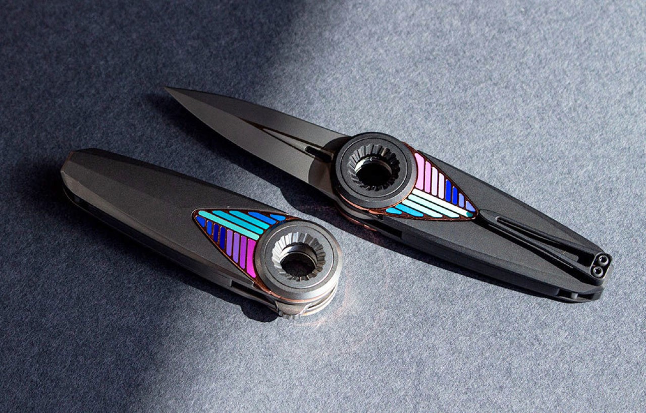 Wakanda-inspired EDC pocket knife comes with a titanium handle, mandala pattern, and spear-point blade